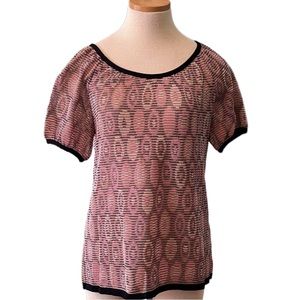 M Missoni Semi-Sheer Pattern Crochet Knit Top, size 10